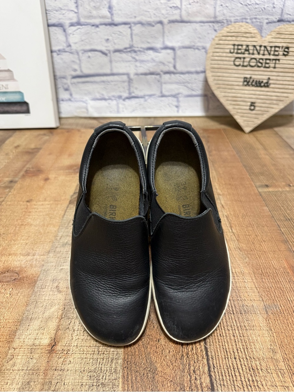 Birkenstock Oswego Black Natural Leather shoes Regular Width 39 8-8.5 - Picture 6 of 10